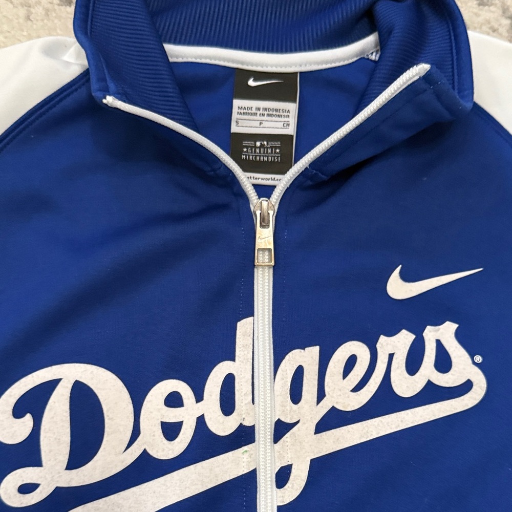 Nike Blue and White Dodgers Track Jacket - Picture 2 of 3
